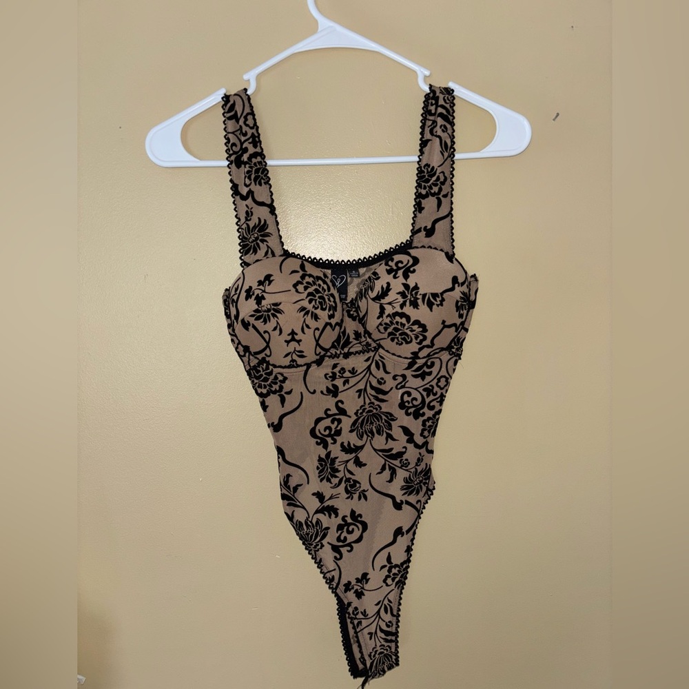 Windsor Black Floral Lace Bodysuit